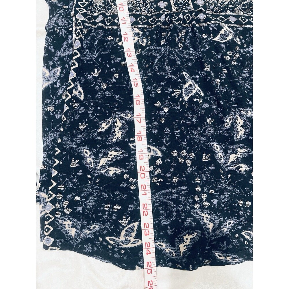Lucky Brand Women's Black Multi Geometric Boho Long Sleeve Knit Top Sz Medium - Picture 6 of 9